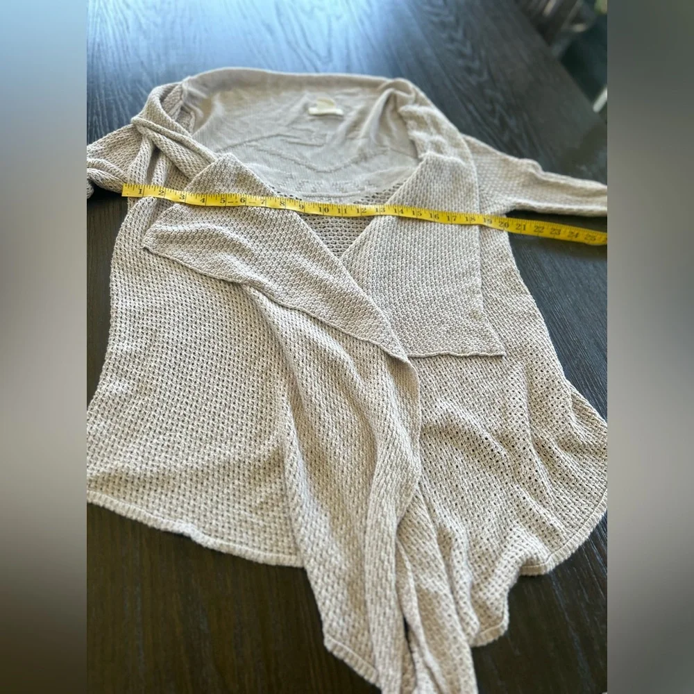 Billabong designer closet cardigan bohemian‎ fringe western oatmeal asymmetrical - Picture 10 of 11